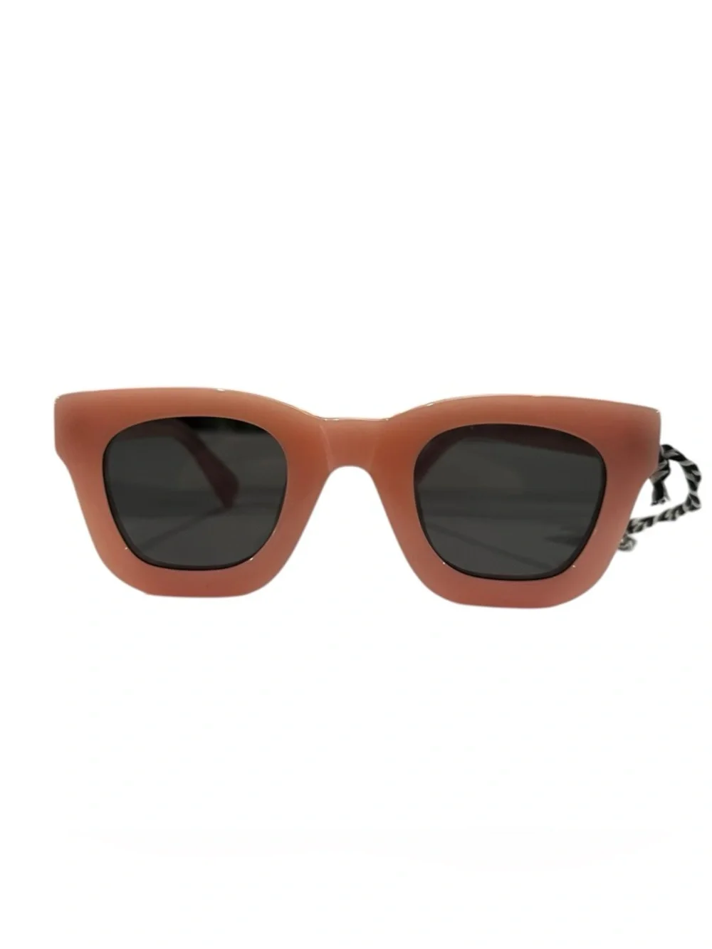 Strata Roadcase Pink Acetate Smoke Polarized Lens Rectangular Sunglasses W/Case